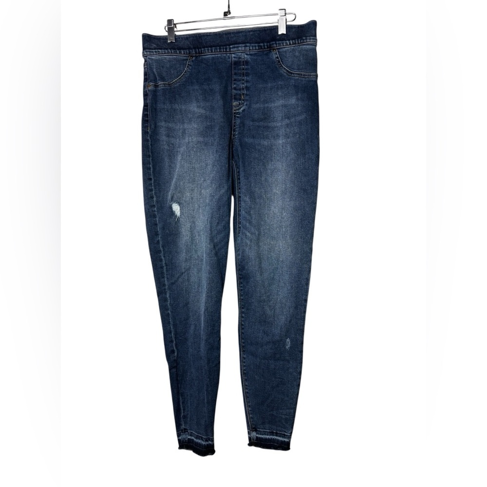 Spanx Women Size XL Jean-ish Ankle Leggings High Rise Blue Denim Skinny Jeggings